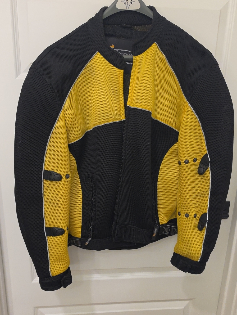 Xelement Black Jacket with Yellow Flame Logo